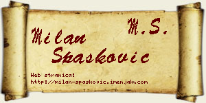 Milan Spasković vizit kartica